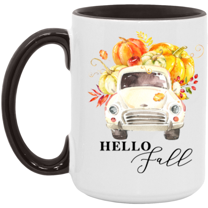 Hello Fall Pumpkin Truck Mug