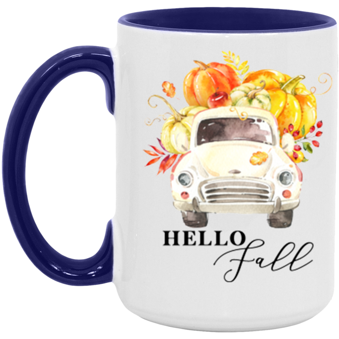 Hello Fall Pumpkin Truck Mug