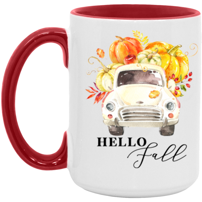 Hello Fall Pumpkin Truck Mug