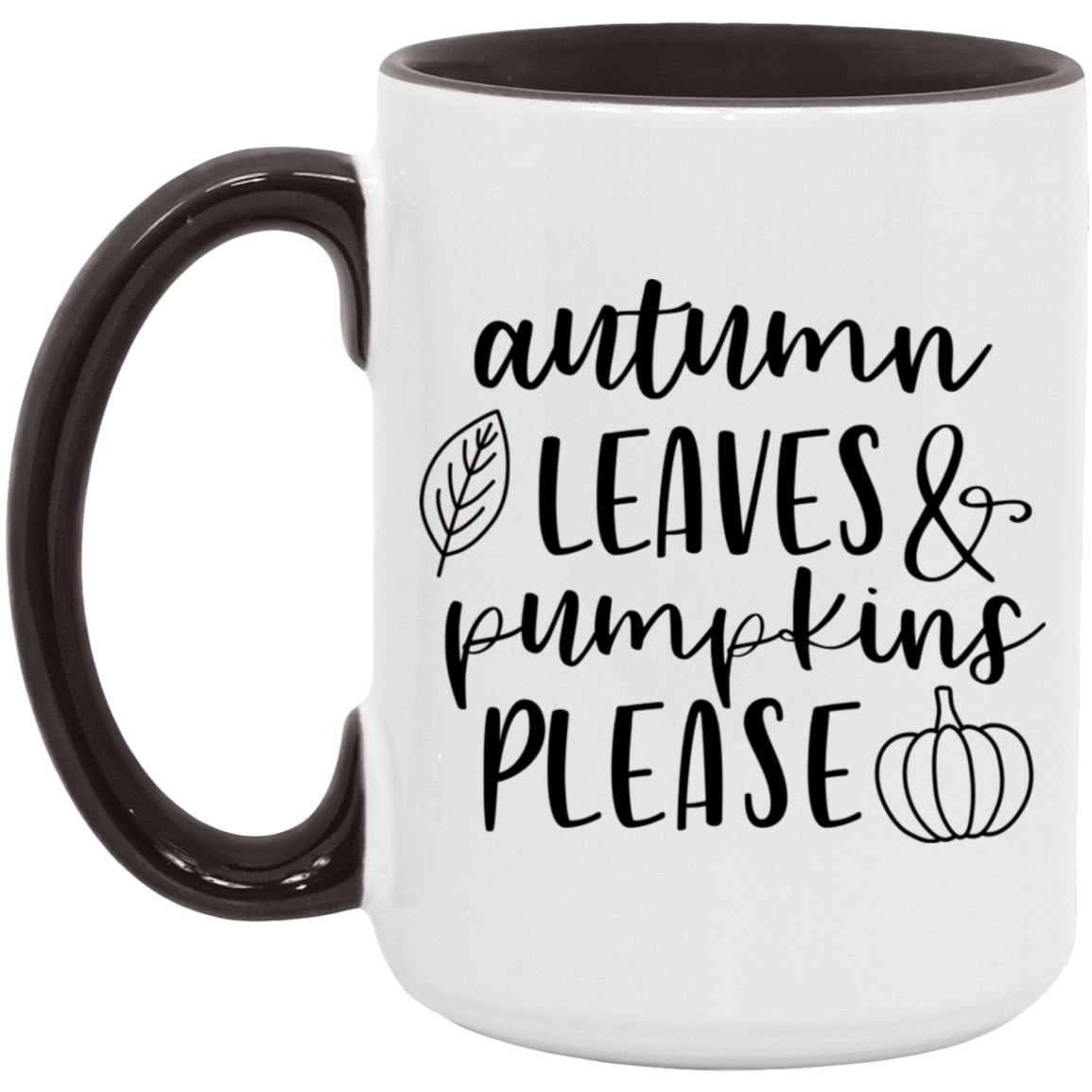 Autumn Leaves and Pumpkins Please Mug