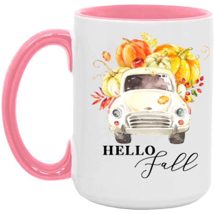 Hello Fall Pumpkin Truck Mug