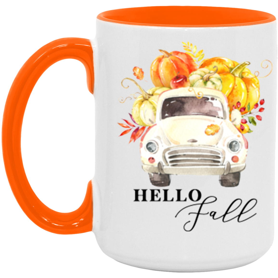 Hello Fall Pumpkin Truck Mug
