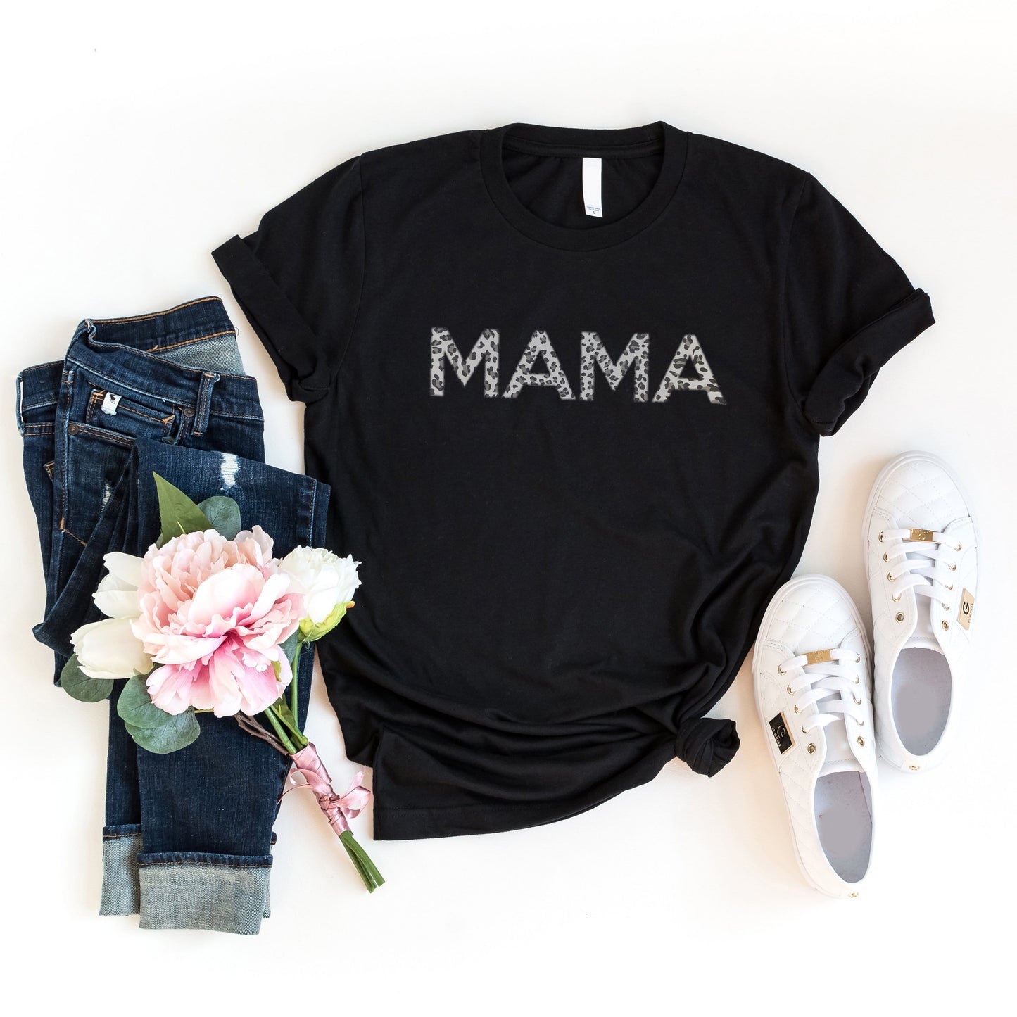 Grey Mama Leopard Print T-Shirt