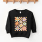 KIDS - Retro Checkered Flower Garden Sweatshirt