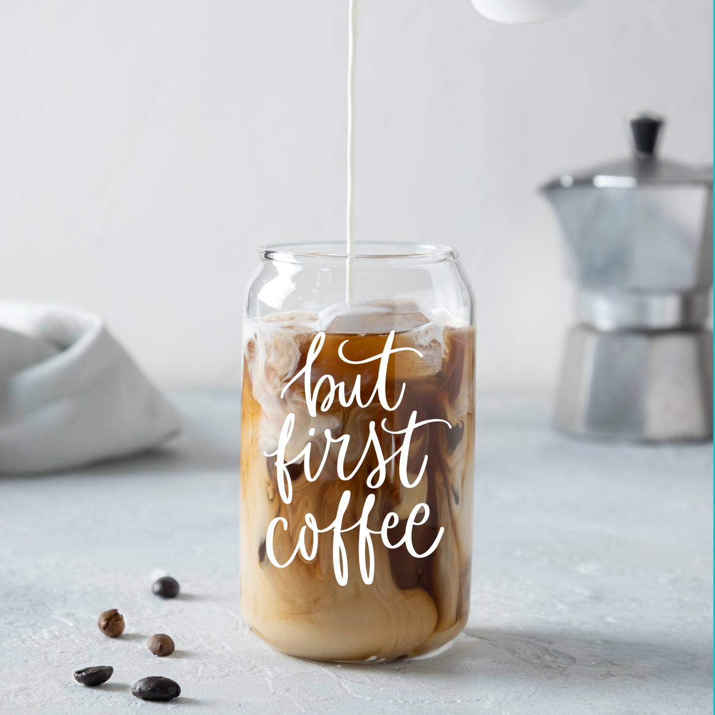 But First Coffee Glass