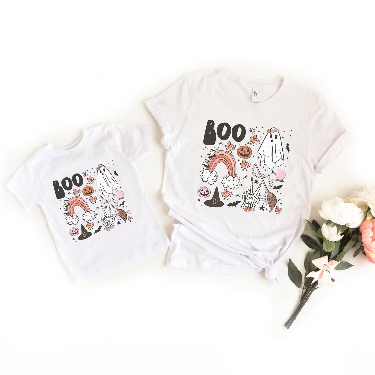 Cutie Boo Halloween Matching Set (White)