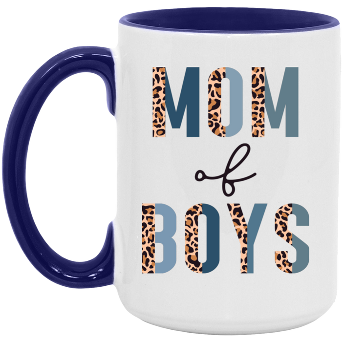Half Leopard Mom of Boys Mug