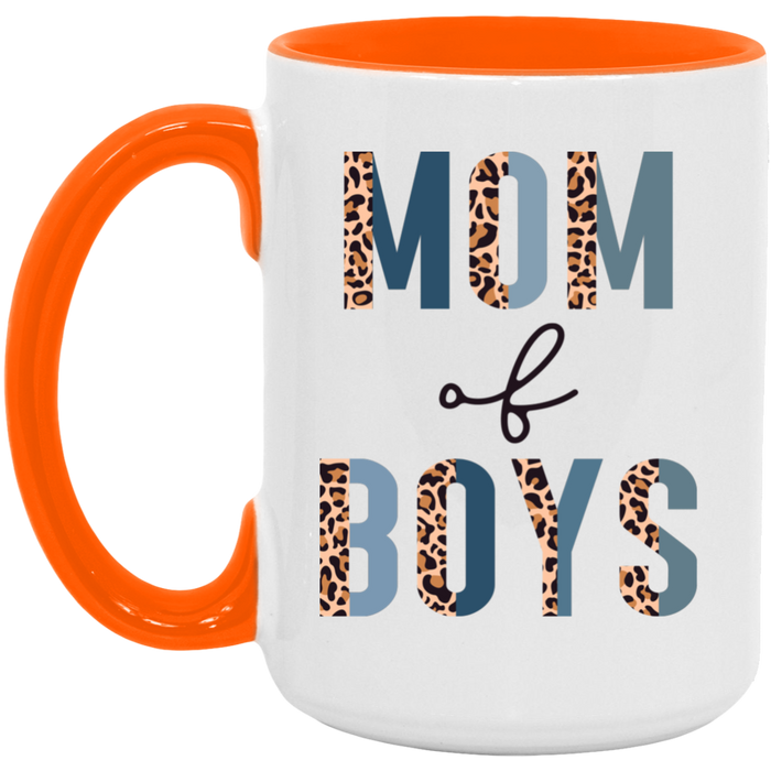 Half Leopard Mom of Boys Mug