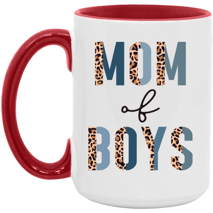 Half Leopard Mom of Boys Mug