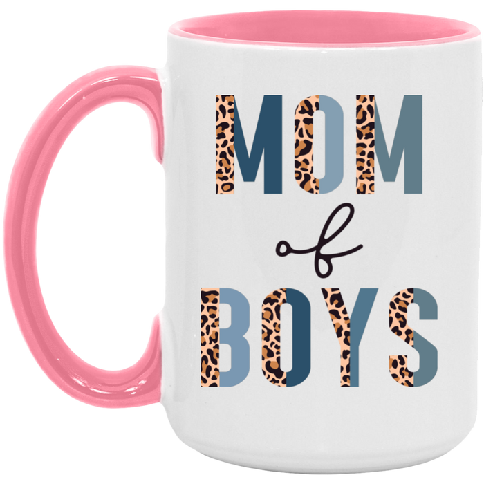 Half Leopard Mom of Boys Mug