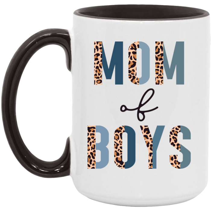 Half Leopard Mom of Boys Mug
