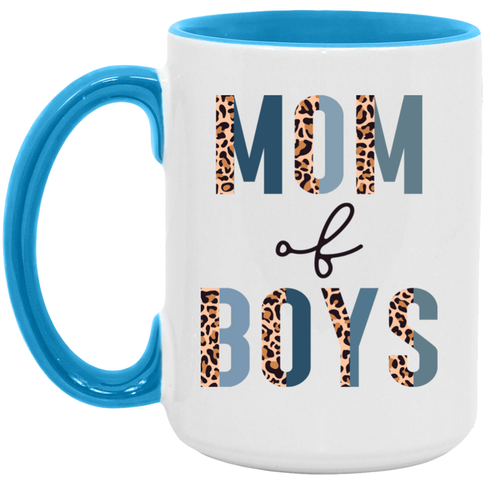 Half Leopard Mom of Boys Mug