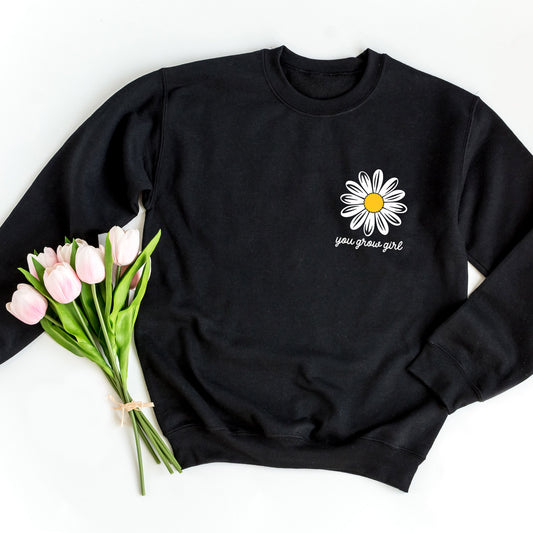 Daisy Sweatshirt, Flower Crewneck Sweatshirt for Spring, You Grow Girl, Positivity Shirts, Female Empowerment Shirt