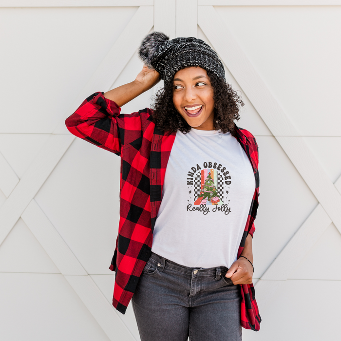 Kinda Obsessed Really Jolly Christmas  T-Shirt