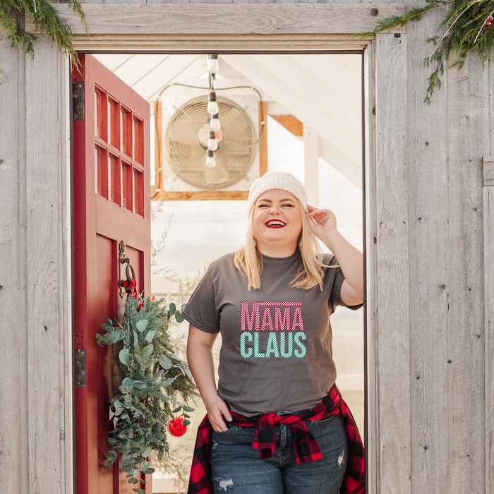 Mama Claus Checkered  T-Shirt