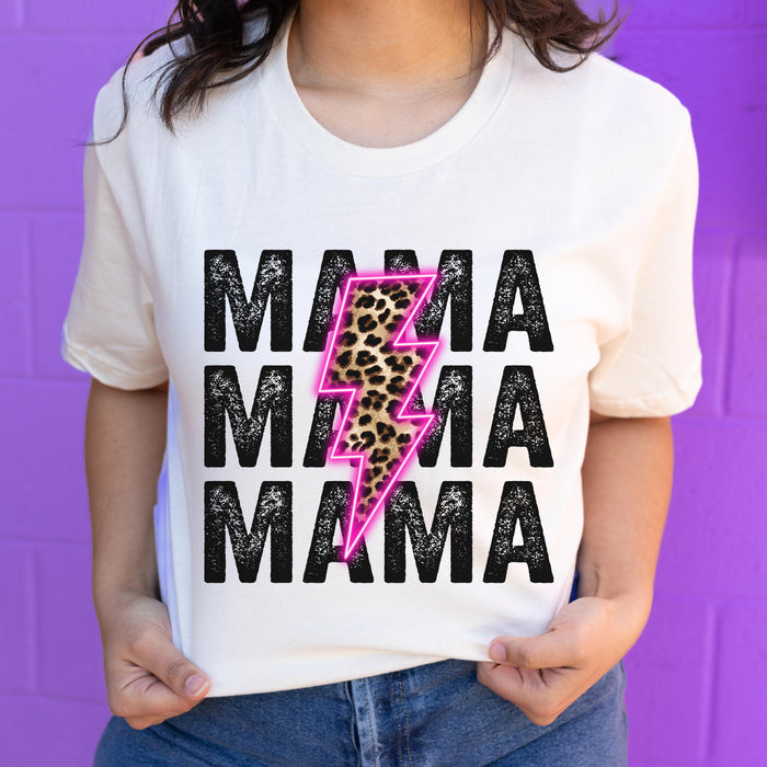 Mama Neon Lightning Bolt T-Shirt