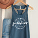 Funny Summer Shirt, Summer On My Mind Tank Top, Summer Clothing for Women, Beach Shirt, Road Trip Shirt, Summer Racerback Tank