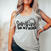 Sunshine On My Mind Women's Tank Top, Funny Summer Shirt, Women's Summer Clothing, Beach Shirt, Road Trip Shirt, Summer Racerback Tank