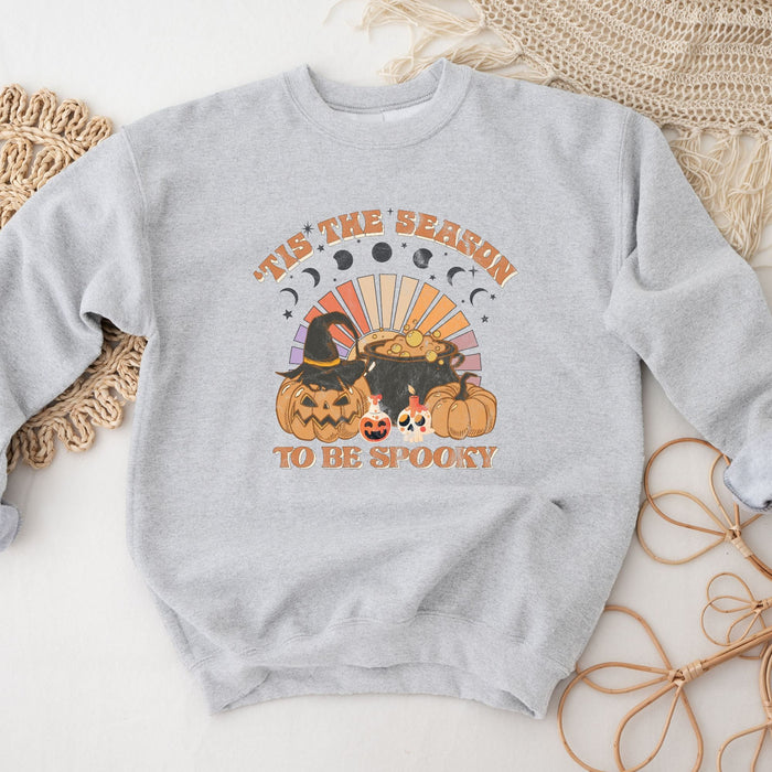 Funny Pumpkin Sweatshirt, Tis The Season To Be Spooky, Pumpkin Sweater, Fall Sweater, Crewneck Sweatshirt